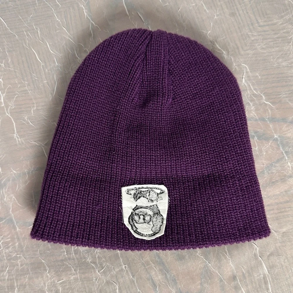 3/$20 💥 Kids Panda Patch Purple Beanie Hat‎ NWOT
